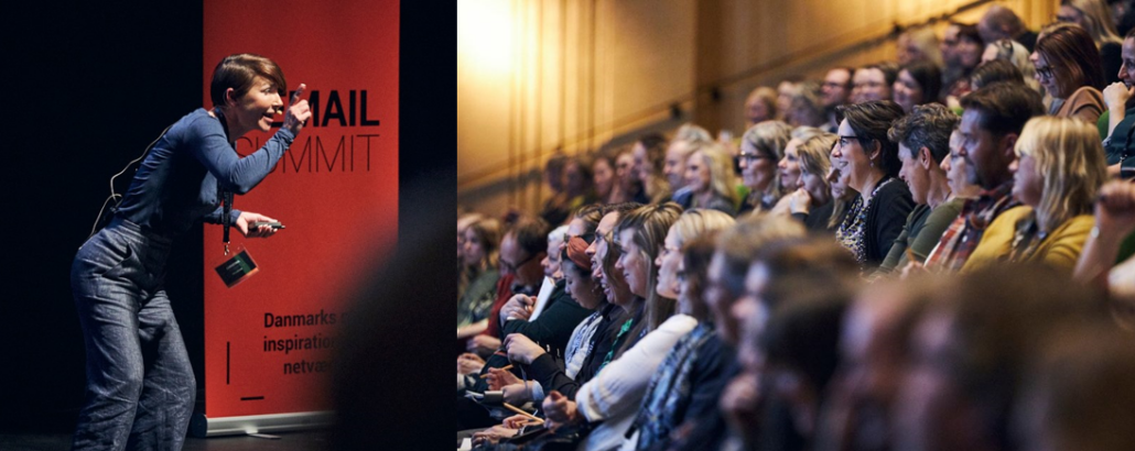 Kvinde på scenen til Email summit